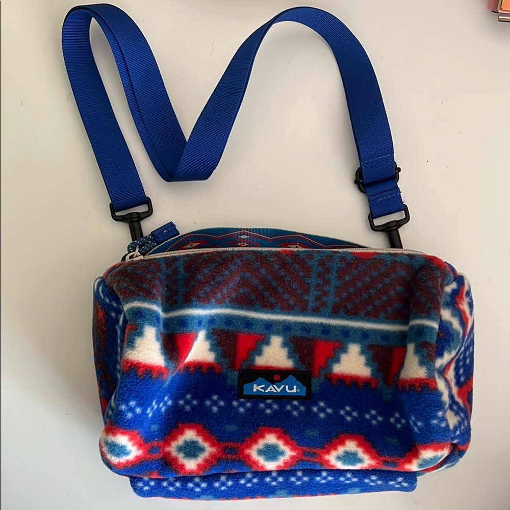 Kavu Vibrant Blue and Red Fleece Bag